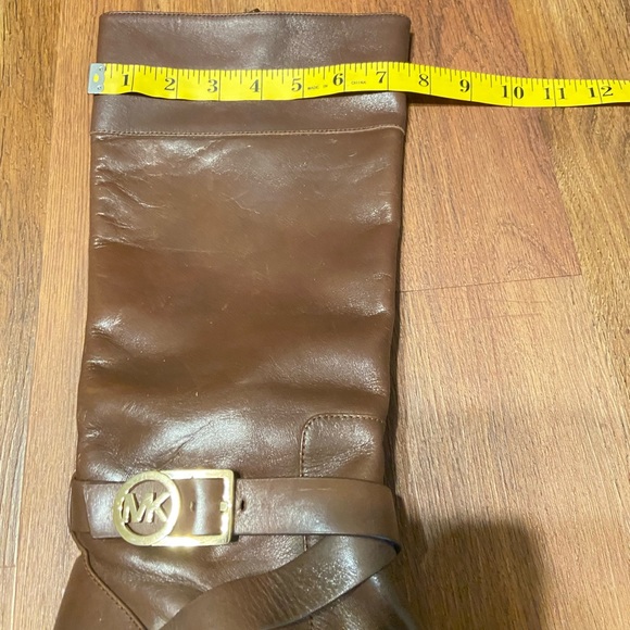 Michael Kors Boots Bryce Tall Riding Brown Leather Knee High Zip - Picture 10 of 14
